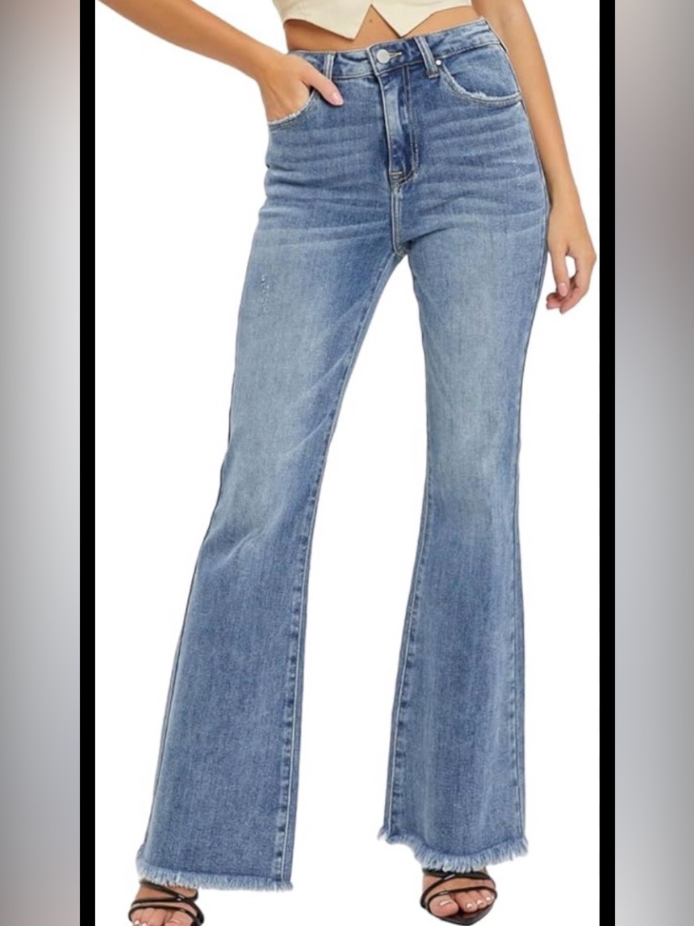 Risen jeans:Classic Light Blue Flare Jeans